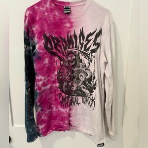 Broken Promises tye dye graphic long sleeve tee size medium